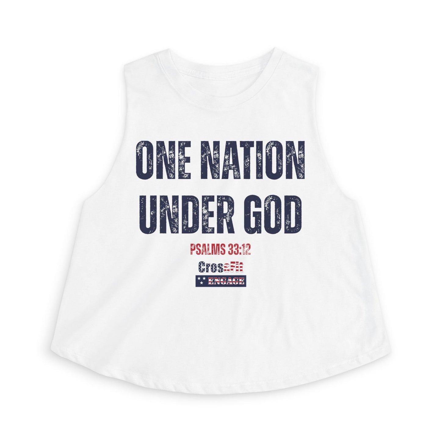 ONE NATION UNDER GOD WOMENS CROP
