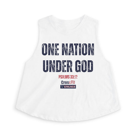 ONE NATION UNDER GOD WOMENS CROP